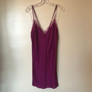 NWT VS satin & lace slip dress - L
